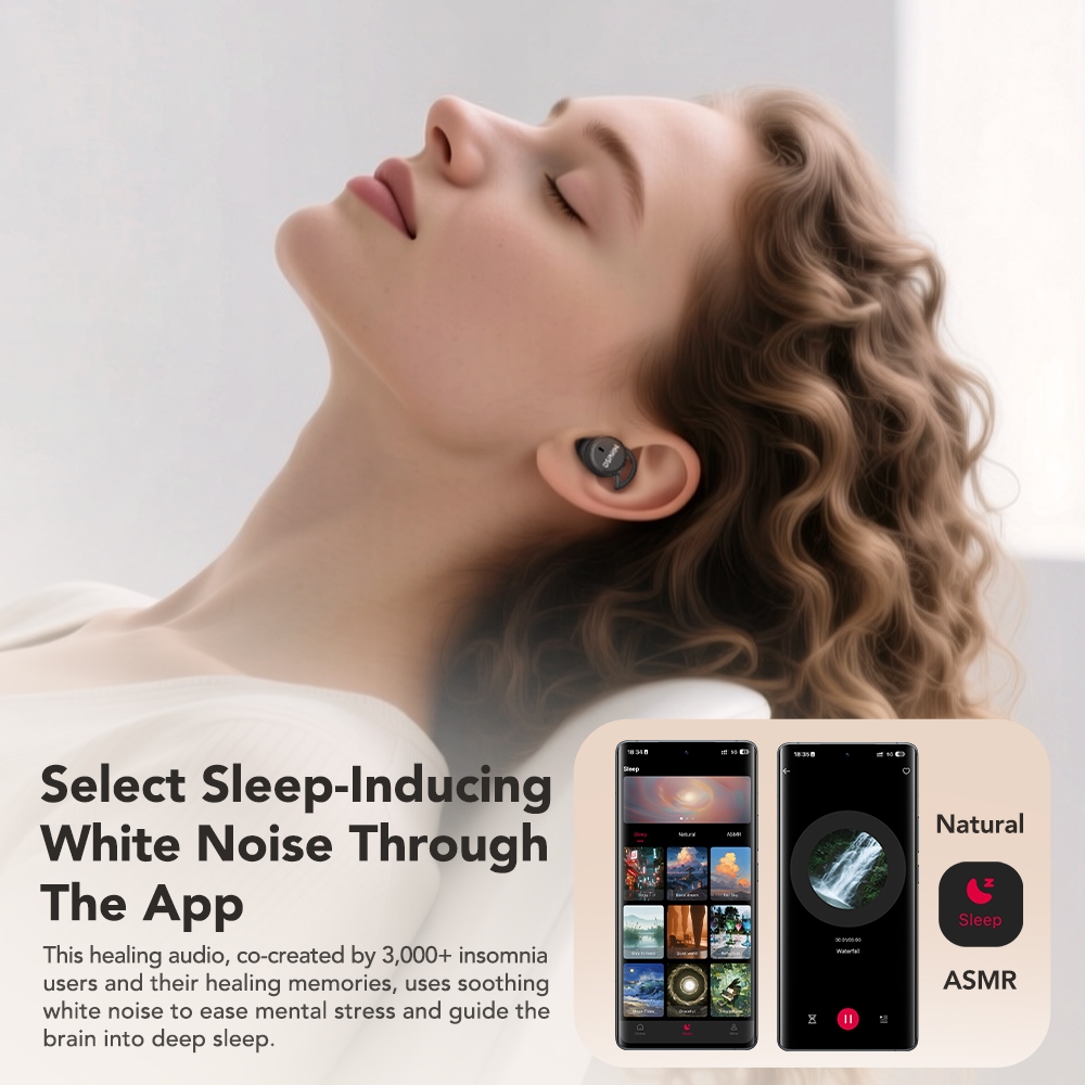 MINISO MS217 MINI Tai nghe ngủ mềm mại ANC Giảm tiếng ồn vật lý Tai nghe Bluetooth không dây Tai nghe dịch AI với nhiều chế độ ngủ | BigBuy360 - bigbuy360.vn