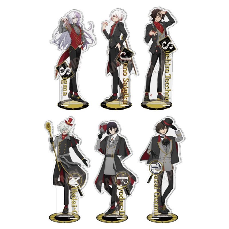 Bungou Đi Lạc Chó Acrylic Đứng Nikolai.G Sigma Fyodor.D Dazai Tecchō Anime Hình Nhân Vật Hiển Thị