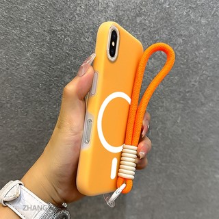Ốp Lưng Cho iPhone X Xs Xr Xs Max Ốp Điện Thoại Chống Rơi 2 Trong 1 Silicon Cao Cấp Có Thiết Kế Sạc Từ Tính Dây Treo Miễn Phí Và Tinh Tế