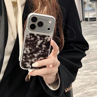 Ống kính tích hợp pha lê sang trọng cửa sổ xem lớn Vỏ điện thoại in họa tiết da báo phù hợp cho iPhone 13 14 15 16 17 Pro Max Vỏ silicon chống rơi bao gồm tất cả