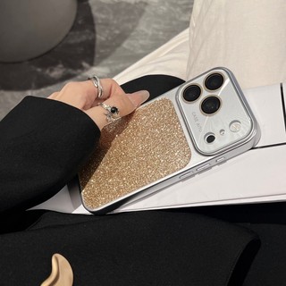 Ống kính tích hợp pha lê sang trọng Vỏ điện thoại lấp lánh cửa sổ lớn phù hợp cho iPhone 13 14 15 16 17 Pro Max Vỏ silicon chống rơi ống kính