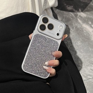 Ống kính tích hợp pha lê sang trọng Vỏ điện thoại lấp lánh cửa sổ lớn phù hợp cho iPhone 13 14 15 16 17 Pro Max Vỏ silicon chống rơi ống kính