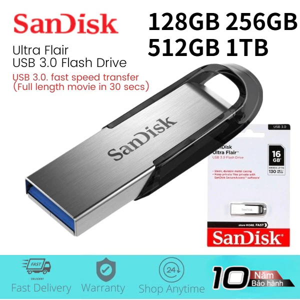 Ổ đĩa flash SanDisk Ultra Flair USB 3.0 64GB / 128GB / 256GB / 512GB Ổ đĩa ngón tay cái / Ổ đĩa flas