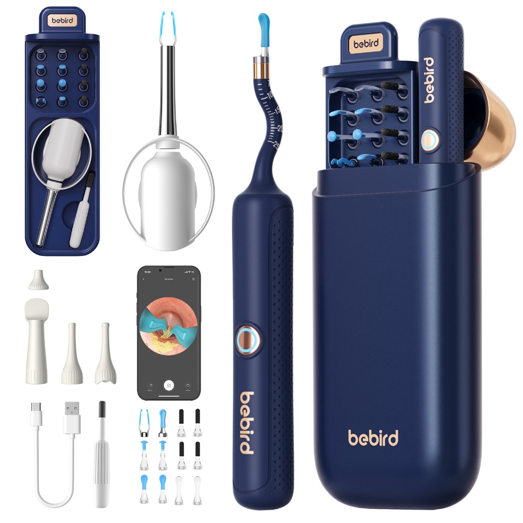 Bebird Earsight Plus Bộ Camera làm sạch tai | Nhíp tẩy sáp tai không đau + Đầu chống trầy xước | Borescope linh hoạt cấp y tế