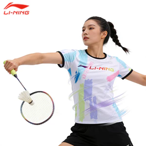 Áo ngắn tay thể thao Li-Ning, phù hợp cho nam nữ tập luyện và thi đấu cầu lông, quần vợt