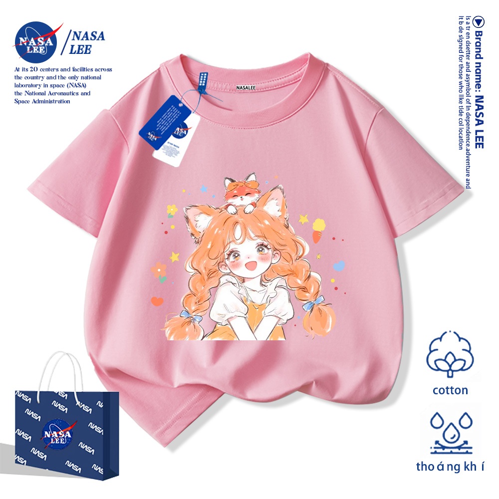 💥Xu hướng hot 2026💥 Áo thun trẻ em NASA họa tiết cô gái nhỏ Chất liệu cotton Unisex Giao hàng ngay