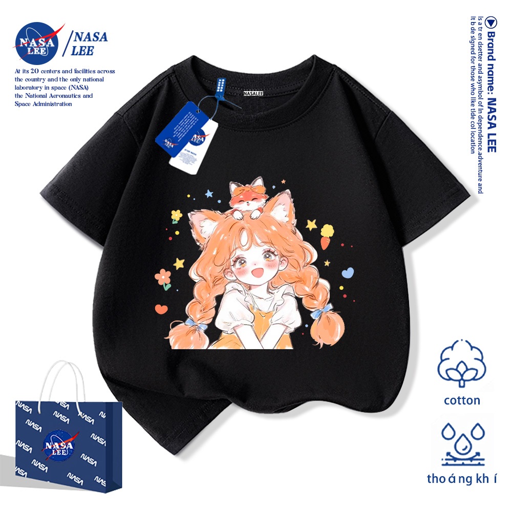 💥Xu hướng hot 2026💥 Áo thun trẻ em NASA họa tiết cô gái nhỏ Chất liệu cotton Unisex Giao hàng ngay