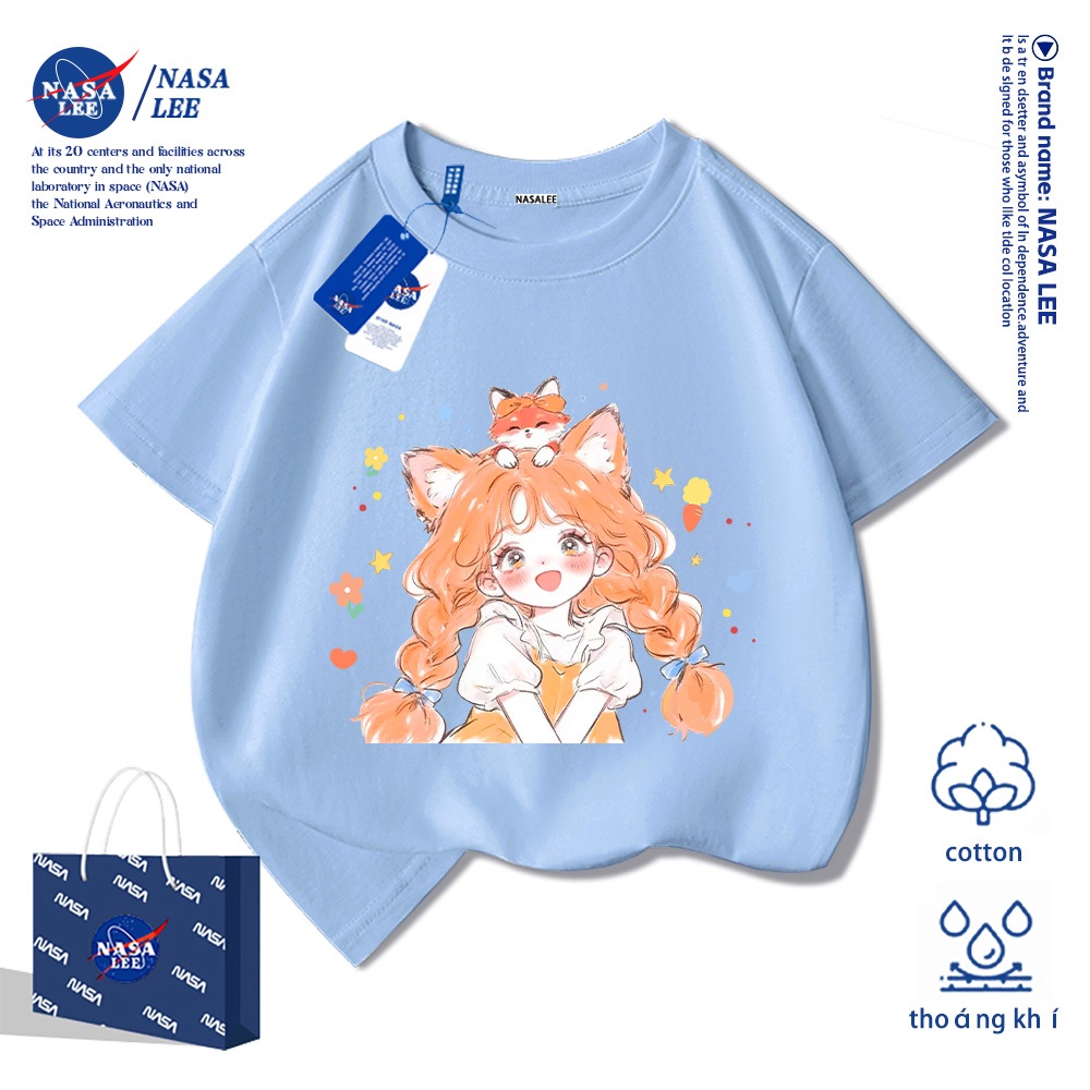 💥Xu hướng hot 2026💥 Áo thun trẻ em NASA họa tiết cô gái nhỏ Chất liệu cotton Unisex Giao hàng ngay