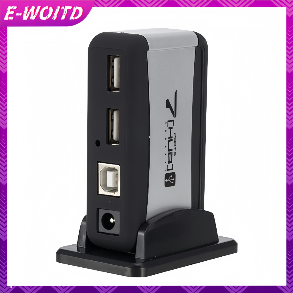 E-WOITD USB 7 cổng HUB chạy bằng cáp chuyển đổi AC Tốc độ cao Phích cắm EU / US cho PC Laptop E-WOITD