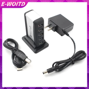 E-WOITD USB 7 cổng HUB chạy bằng cáp chuyển đổi AC Tốc độ cao Phích cắm EU / US cho PC Laptop E-WOITD