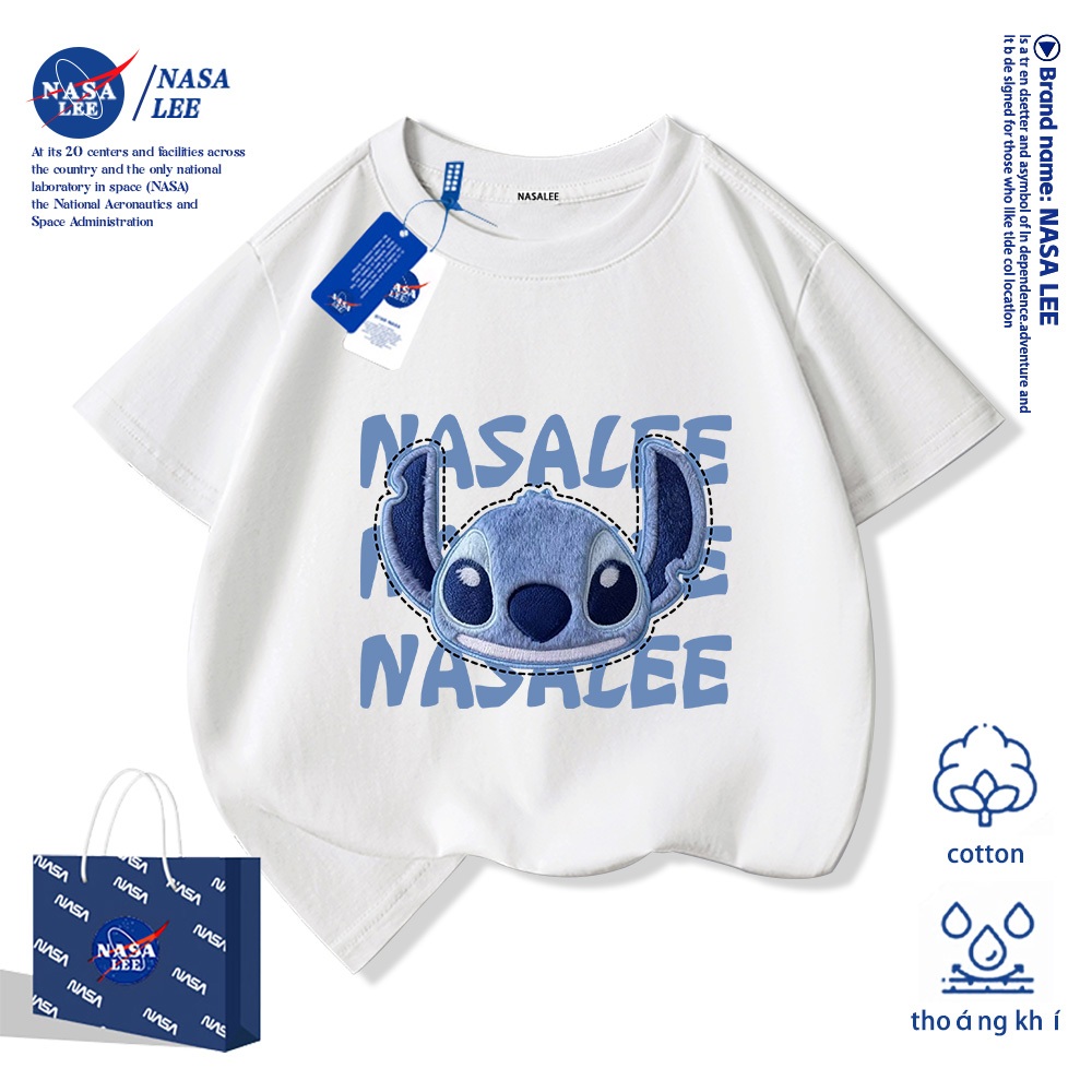 💥Xu hướng hot 2026💥 Áo thun trẻ em NASA họa tiết Stitch Chất liệu cotton Unisex Giao hàng ngay