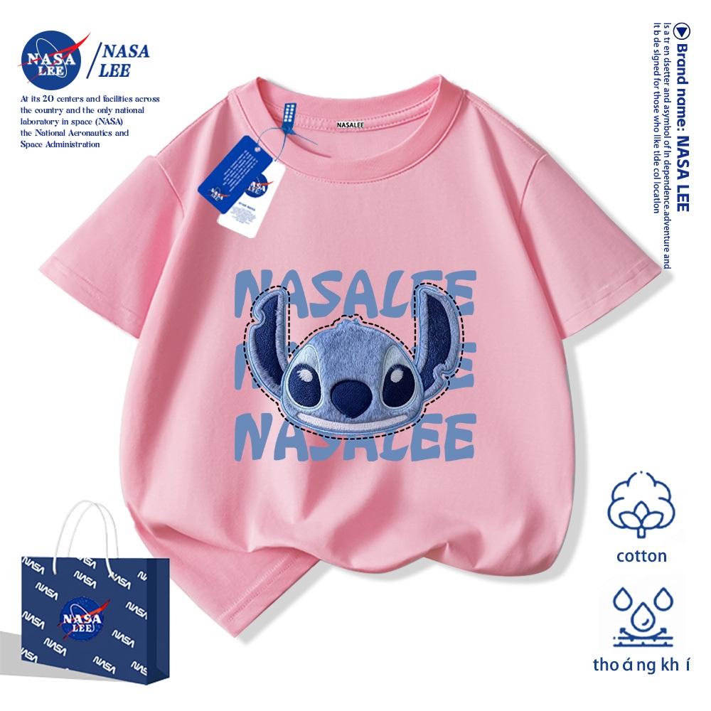 💥Xu hướng hot 2026💥 Áo thun trẻ em NASA họa tiết Stitch Chất liệu cotton Unisex Giao hàng ngay