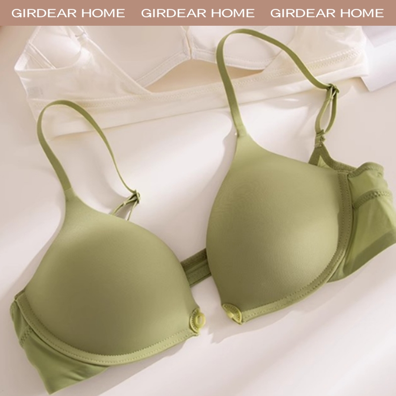 Girdear Home Áo Ngực Nữ Cô Gái Nóng Nhiệt Mùa Hè Không May Thoải MáiLưng Trần Sâu Cài Trước Push Up Không Thép Cup Mỏng Thở Khí Gợi Cảm,GH27
