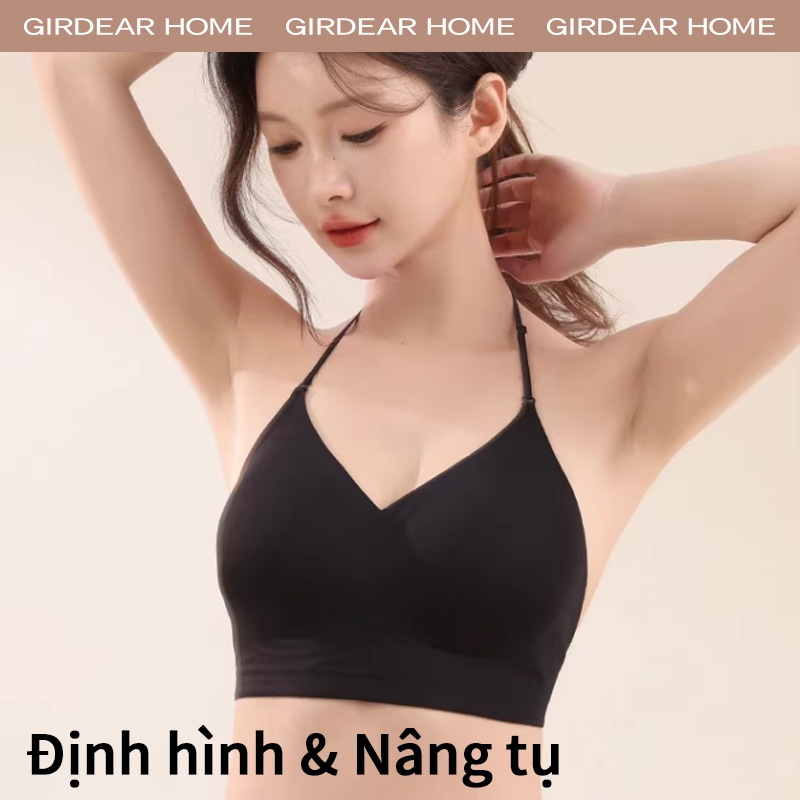 Girdear Home Nhà Nữ Dây Cổ Hình Chữ U Áo Ngực Không Lưng Nhỏ Dây Đeo Đẩy Lên Mềm Hỗ Trợ Mỏng Spaghetti Vô Hình Áo Ngực Liền Mạch,GH29