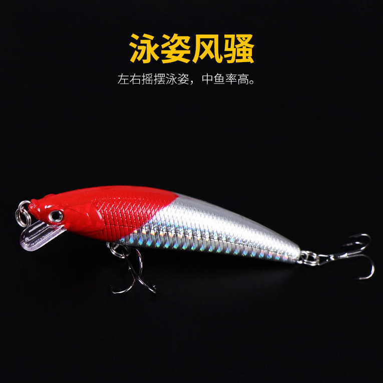 Mồi Nổi Minnow Giả Mồi Dài Đúc Bề Mặt Nước Vòng Hạt Nước Ngọt Câu Cá Alice Miệng Biển Bass Mullet Mồi Giả Mồi Cứng