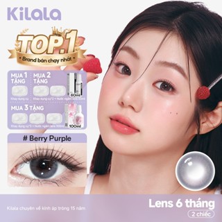 Kính áp tròng Kilala màu tím Berry Purple lens cận 6 tháng DIA 14.2mm có độ (0-8) 1 cặp
