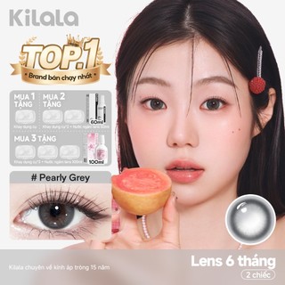Kính áp tròng Kilala màu xám Pearly Grey lens cận 6 tháng DIA 14.2mm có độ (0-8) 1 cặp