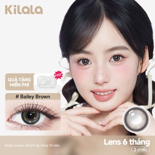 Kính áp tròng Kilala màu nâu Bailey Brown DIA 14.5mm lens cận 6 tháng có độ (0-8) 1 cặp