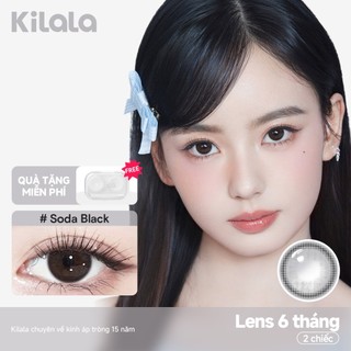 【Deal ưu đãi】Kính áp tròng Kilala màu đen Milk Wine Black lens cận 6 tháng DIA 14.2mm có độ (0-8) 1 cặp