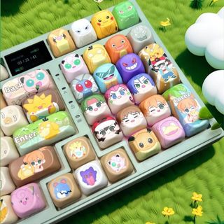 Pokémon Keycaps PBT Dye-sub MOA Profile Keycap Custom Keycaps Tương thích với công tắc Cherry Gateron MX