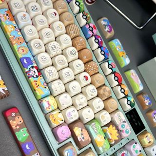 Pokémon Keycaps PBT Dye-sub MOA Profile Keycap Custom Keycaps Tương thích với công tắc Cherry Gateron MX