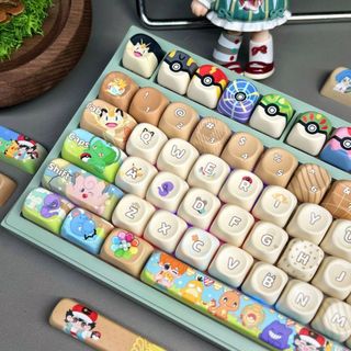 Pokémon Keycaps PBT Dye-sub MOA Profile Keycap Custom Keycaps Tương thích với công tắc Cherry Gateron MX