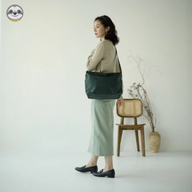 Phong cách Nhật Bản Muji Style / Túi đeo chéo thời trang dung tích lớn / Túi đeo vai A4 / Túi du lịch cặp đôi Túi đeo chéo màu trơn