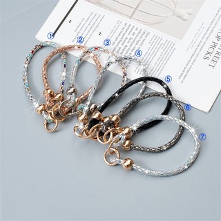 Dây buộc điện thoại di động Dây ngắn cổ tay DIY Handmade Pha lê đính cườm Chuỗi chống thất lạc