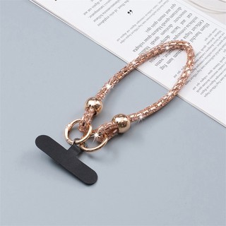 Dây buộc điện thoại di động Dây ngắn cổ tay DIY Handmade Pha lê đính cườm Chuỗi chống thất lạc