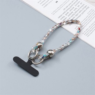 Dây buộc điện thoại di động Dây ngắn cổ tay DIY Handmade Pha lê đính cườm Chuỗi chống thất lạc