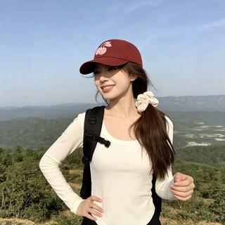 Mũ bóng chày họa tiết thêu anh đào, phù hợp cho nam và nữ