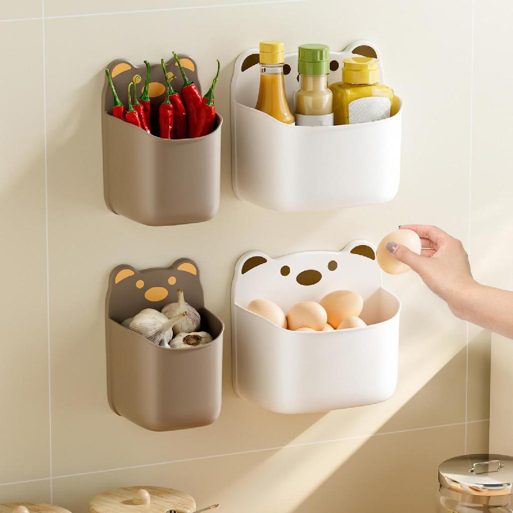 Nhà Bếp Treo Tường Tổ Chức Giỏ Treo Hộp Tắm Tiết Kiệm Không Gian Hộp Đựng Thoát Nước Cho Ký Túc Xá Văn Phòng Ký Túc Xá