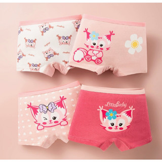 4 Cái Mỗi Bộ Quần Lót Trẻ Em Thoáng Khí Cô Gái Boxer Hoạt Hình Quần Đùi Cotton Chắc Chắn Quần Lót Bé Gái Dễ Thương