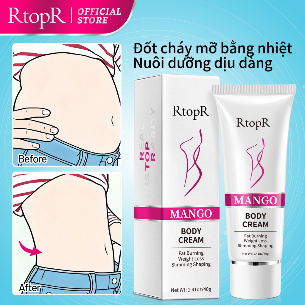 RtopR Kem giảm cân Quả xoài Giảm Béo Body Giảm Béo Định Hình Tạo Đường Cong Đẹp Làm Săn Chắc Cơ Thể Mango Slimming Weight Lose Cream 40g
