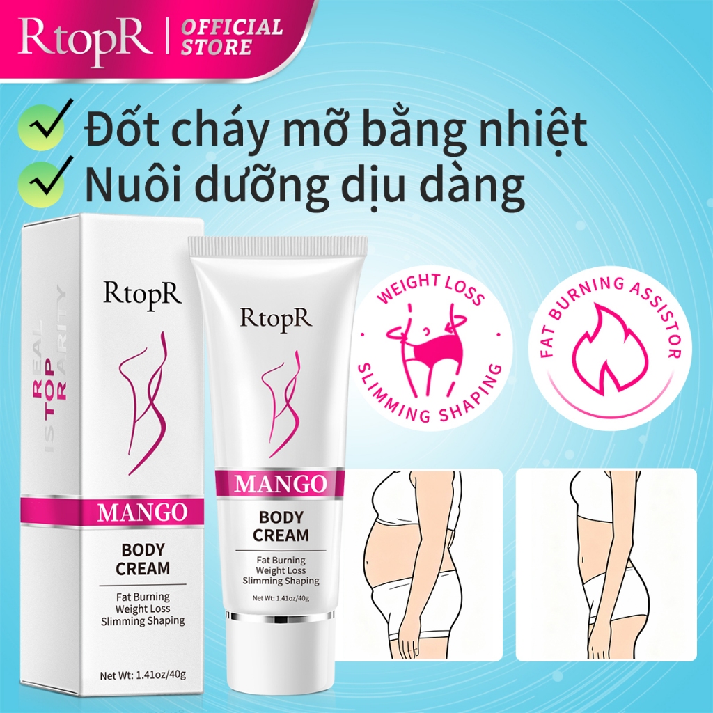 RtopR Kem giảm cân Quả xoài Giảm Béo Body Giảm Béo Định Hình Tạo Đường Cong Đẹp Làm Săn Chắc Cơ Thể Mango Slimming Weight Lose Cream 40g