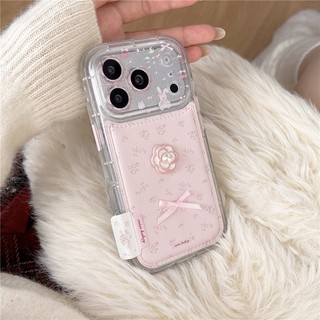 Ốp điện thoại chất liệu PU họa tiết Camellia iPhone 17 Pro max 16 Pro