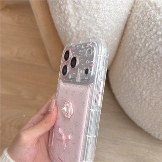 Ốp điện thoại chất liệu PU họa tiết Camellia iPhone 17 Pro max 16 Pro