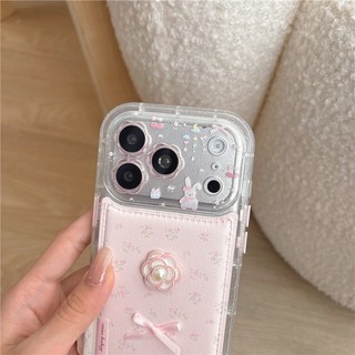 Ốp điện thoại chất liệu PU họa tiết Camellia iPhone 17 Pro max 16 Pro