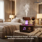 Máy Khuếch Tán Tinh Dầu Xoay Giọt Nước V98 Thiết Kế Máy Hát Vinyl Cổ Điển Đèn LED 7 Màu Điều Khiển Từ Xả | Phun Sương Siêu Âm Yên Tĩnh <30dB Dung Tích 250ml Quà Tặng Home Office — ảnh 8