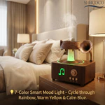 Máy Khuếch Tán Tinh Dầu Xoay Giọt Nước V98 Thiết Kế Máy Hát Vinyl Cổ Điển Đèn LED 7 Màu Điều Khiển Từ Xả | Phun Sương Siêu Âm Yên Tĩnh <30dB Dung Tích 250ml Quà Tặng Home Office — ảnh 6