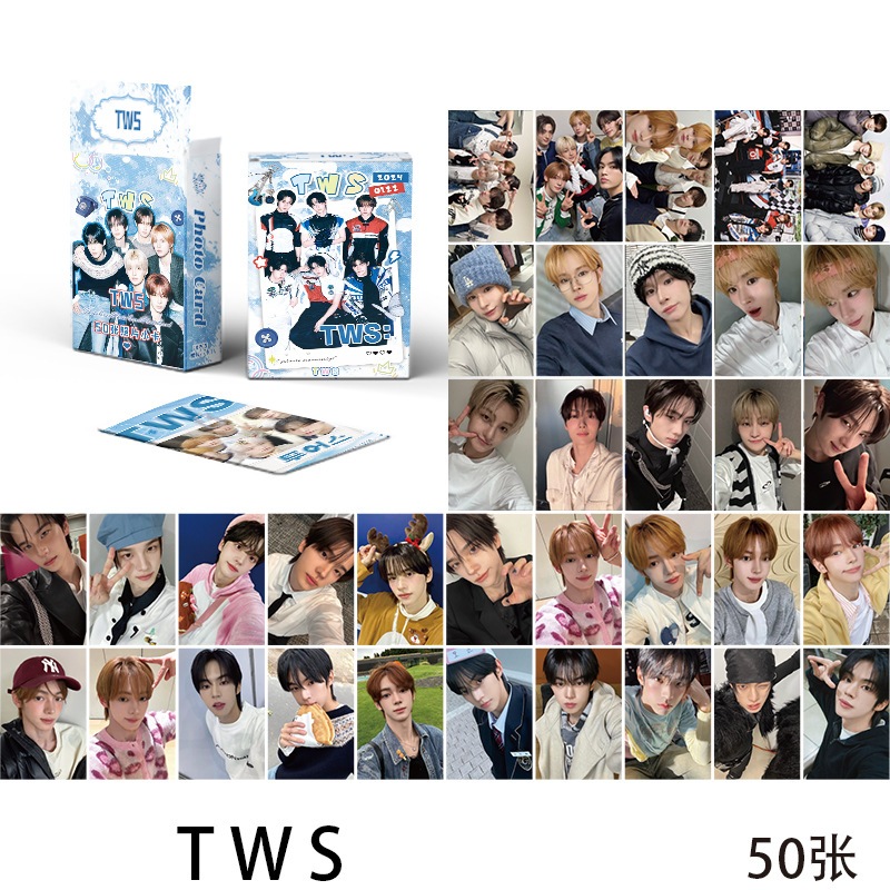 Linxx 50 Chiếc Thẻ Laser Holographic TWS Kpop Photocards Dòng Bưu Thiếp
