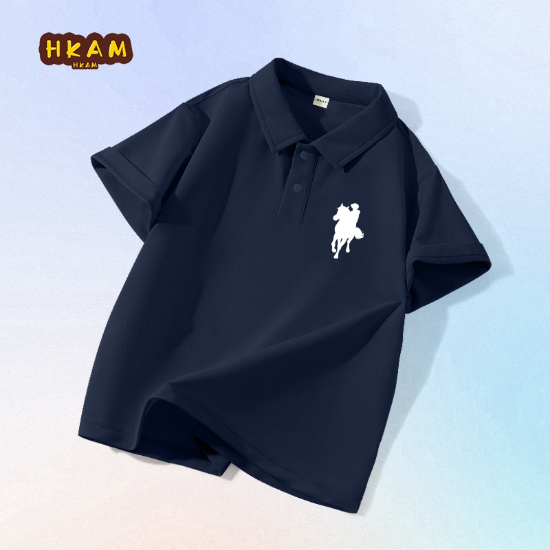 HKAM Áo Sơ Mi POLO Bé Trai Tay Ngắn Thời Trang Trẻ Em Cảm Giác Thoáng Mát Nhanh Khô