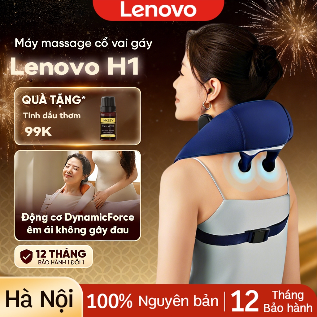 Máy Massage Cổ Vai Gáy Lenovo 6D Giảm Đau Mỏi Vai Gáy, Mô Phỏng Bàn Tay Massage Giãn Cơ Sâu Chườm Ấm 45°C-Chính Hãng