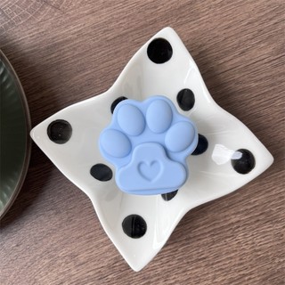 Giá Đỡ Điện Thoại Di Động Macaron Cat Claw Silicone Túi Khí Giá Đỡ Gấp Chống Sốc Vòng Khóa Có Thể Thu Vào Giá Đỡ