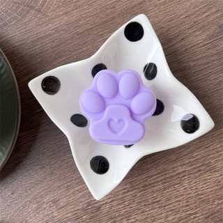 Giá Đỡ Điện Thoại Di Động Macaron Cat Claw Silicone Túi Khí Giá Đỡ Gấp Chống Sốc Vòng Khóa Có Thể Thu Vào Giá Đỡ