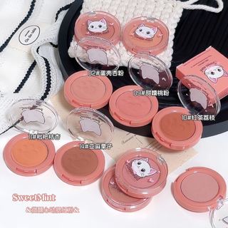 SWEET MINT Cute Cat Paws Matte Blush Blush Palette - Phong cách Hàn Quốc Matte Tự nhiên Độ bão hòa thấp Màu phấn chống nước lâu trôi