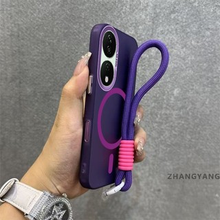Ốp Lưng Cho Honor X7B Vỏ Điện Thoại Chống Rơi Mờ Cao Cấp Có Vòng Hút Từ Tính Cùng Màu Thiết Kế Mới Miễn Phí Tinh Tế Treo Dây