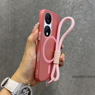 Ốp Lưng Cho Honor X7B Vỏ Điện Thoại Chống Rơi Mờ Cao Cấp Có Vòng Hút Từ Tính Cùng Màu Thiết Kế Mới Miễn Phí Tinh Tế Treo Dây