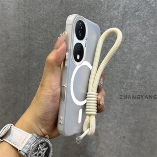 Ốp Lưng Cho Honor X7B Vỏ Điện Thoại Chống Rơi Mờ Cao Cấp Có Vòng Hút Từ Tính Cùng Màu Thiết Kế Mới Miễn Phí Tinh Tế Treo Dây