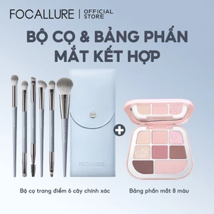 Bộ cọ trang điểm 6 mảnh chính xác FOCALLURE + Bảng phấn mắt